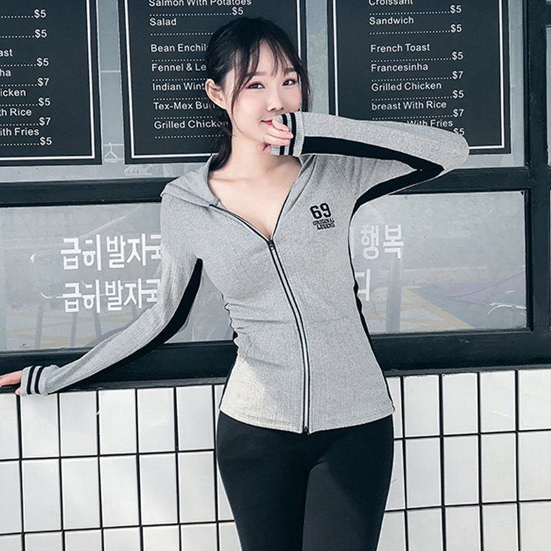 2018 spring and autumn new casual sportswear suit women's slim fit sweater flared pants pure cotton two-piece suit