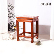 Red wood Chinese small family style minimalist dining table stool solid wood flower pear dressing stool net red-hedgehog purple sandalwood Bench Guzheng