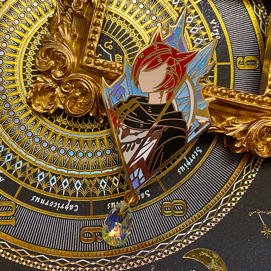 Spot | Final Fantasy 14 Diamond NPC Metal Badge Crystal Gong Dark Love Love Meiore FF14