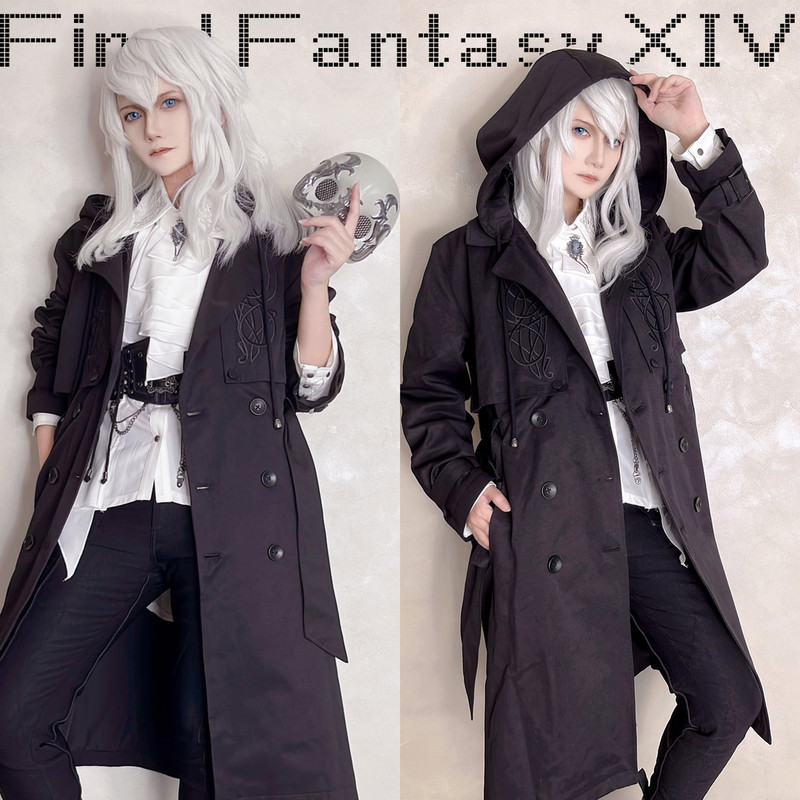 In Stock | Ff14 Intellectual Windbreaker Final Fantasy 14 Merchandise Ancient People's Daily Coat Gray and White In Stock | Ff14 Intellectual Windbreaker Final Fantasy 14 Merchandise Ancient People's Daily Coat Gray and White