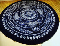 Yunnan Bai nationality characteristic pure hand-dyed round tablecloth hotel with tablecloth tie-dyed tablecloth round tablecloth 2 meters