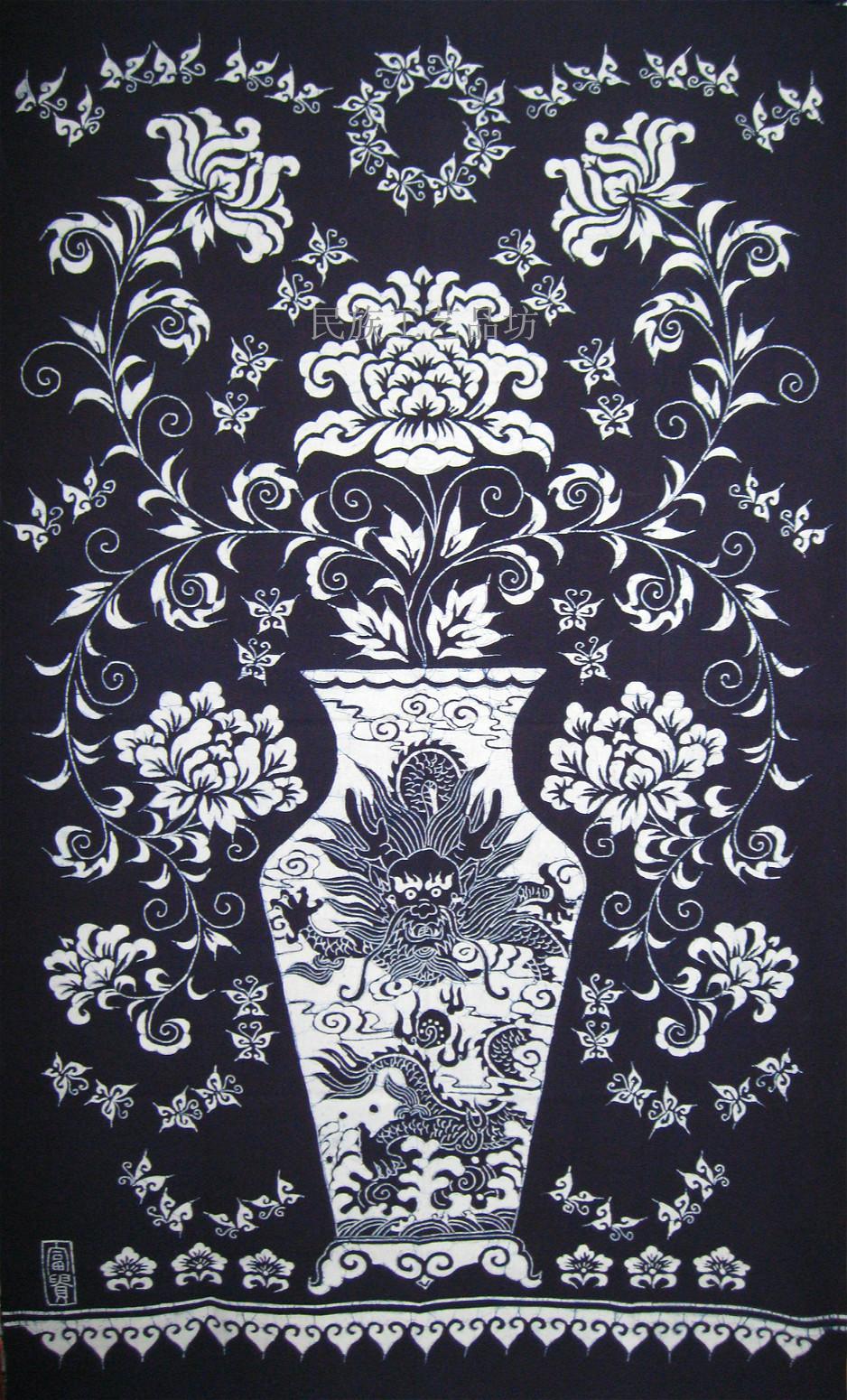 Guizhou boutique batik cloth bar living room decorative painting wall hanging painting tablecloth tablecloth batik hanging cloth