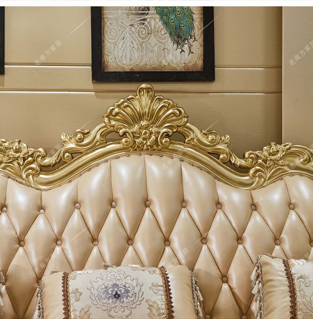 Gỗ chạm khắc sofa châu Âu phòng khách sofa kết hợp vải da biệt thự sang trọng sofa chaise longue kết hợp - Ghế sô pha sopha giá rẻ