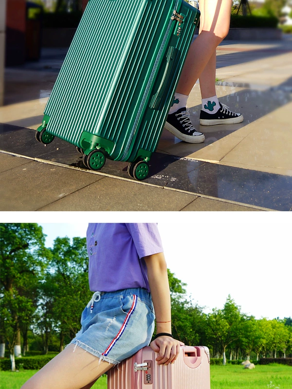 Ins net xe đẩy màu đỏ trường hợp nữ phiên bản Hàn Quốc của vali bánh xe phổ thông nam hành lý du lịch 24 inch hộp mật khẩu cứng hộp da