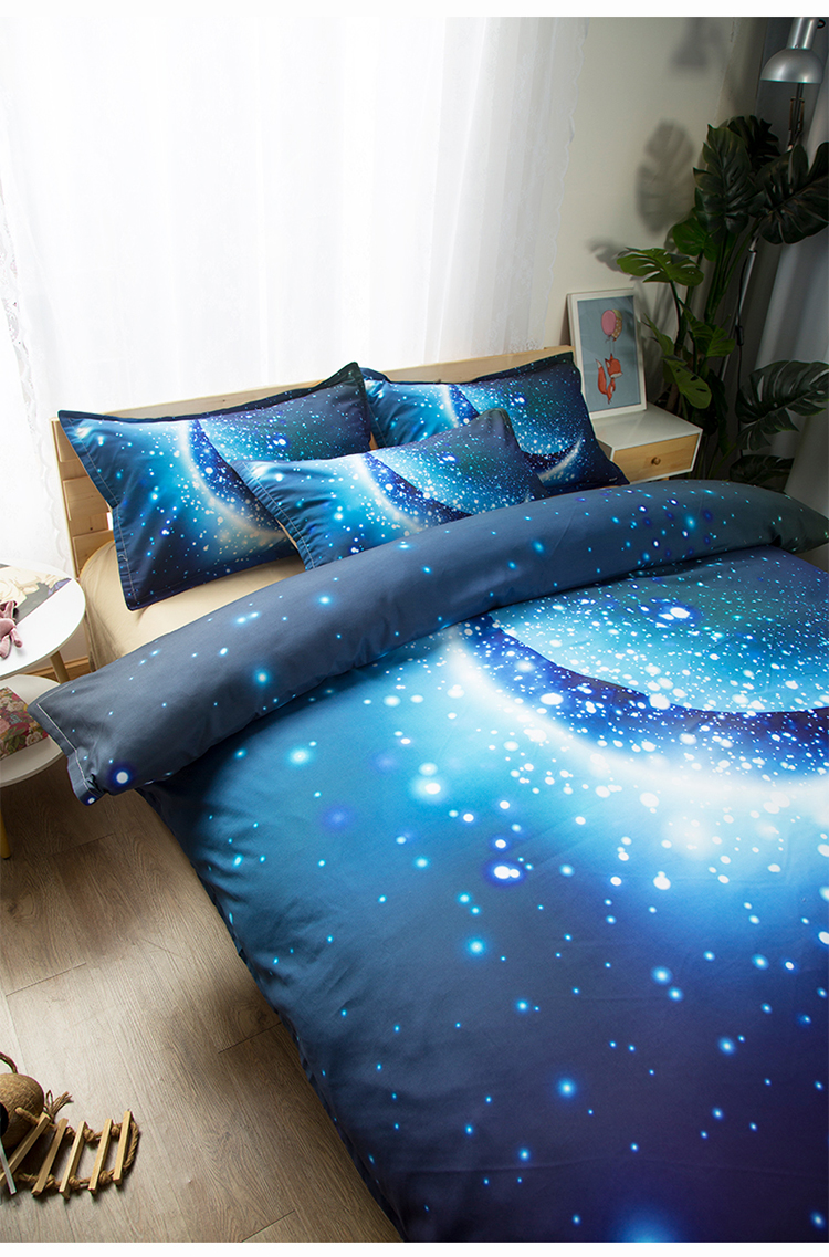 Starry Star In Gối Case Học sinh Ký túc xá Bộ gối đặt chải màu xanh Vỏ gối 48 * 74 - Gối trường hợp gối văn phòng