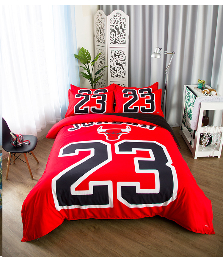 Người hâm mộ bóng rổ Lakers Kobe Bộ chăn bông NBA đặt 1,8 mét giường 1,2m sinh viên bóng đá ký túc xá C Luo quilt cover 1,5m - Quilt Covers mẫu chăn ga gối đệm đẹp