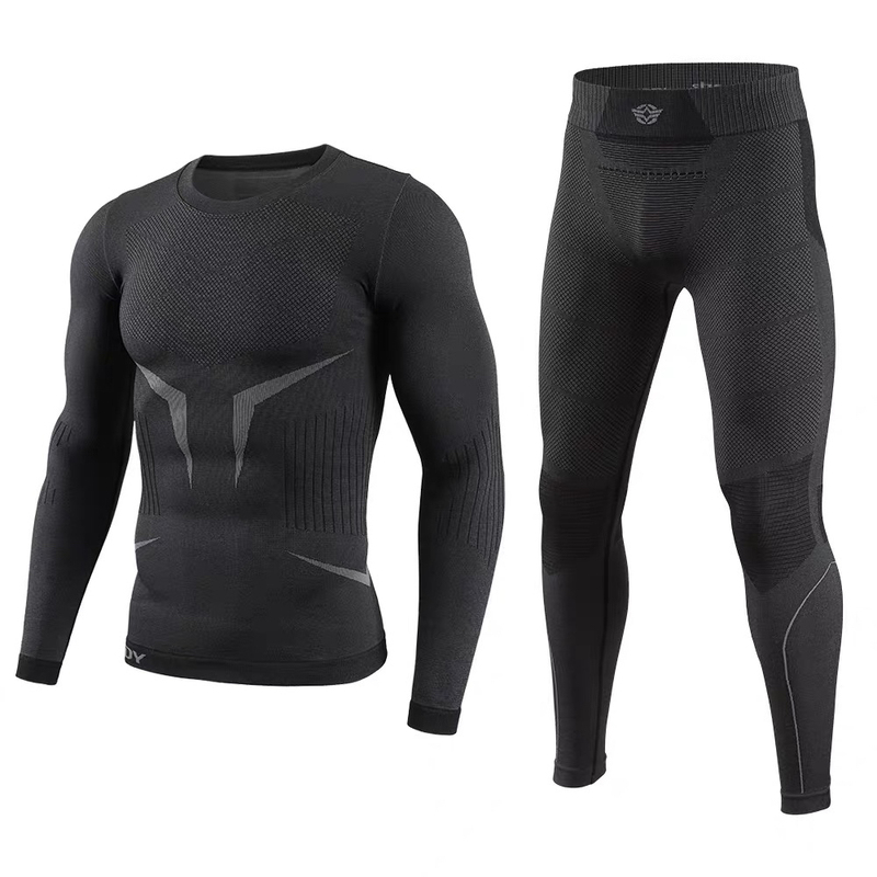 Men's Quick-Drying Ski Base Layer Compression Functional Underwear Sports Sweat-Wicking Hiking Outdoor Thermal Underwear Set