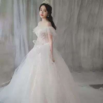 Hepburn Princess Wind Small Sesen Tail Dream Wedding Dress 2021 Summer New Temperament Super Fairy Bride