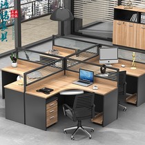 Qingdao Yinuo office furniture office staff table and chair combination black screen card holder 2 4 6 people partition station
