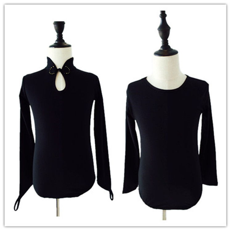 Trang phục khiêu vũ Latin áo dài tay cho trẻ em thực hành khiêu vũ quần áo nữ trẻ em màu đen tay ngắn ngọn jumpsuit mùa xuân và mùa hè đồ bơi trẻ em