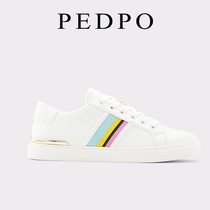 ALDO leather white shoes womens 2022 summer new all-match breathable lace-up sneakers flat casual sneakers trend