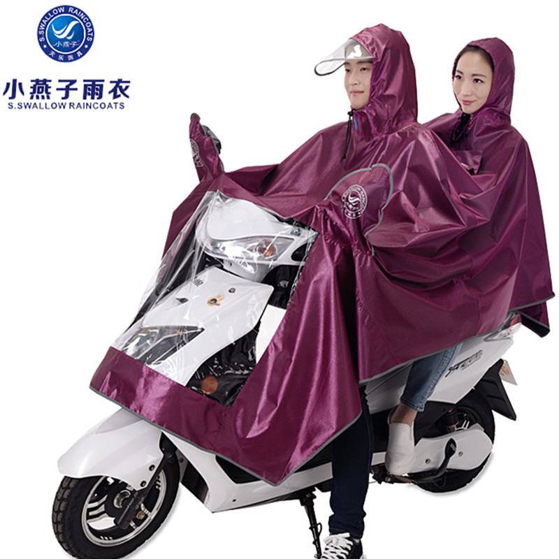 Swallow single double electric car raincoat plus thick adult windproof motorcycle electric car raincoat riding