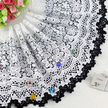30cm wide black and white water-soluble hollow embroidery lace accessories DIY clothing skirt hem material decoration
