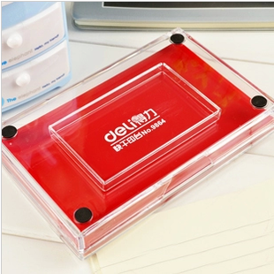 Deli office supplies quick-drying ink pad 9864 red quick-drying ink pad rectangular 12 8cm*8cm