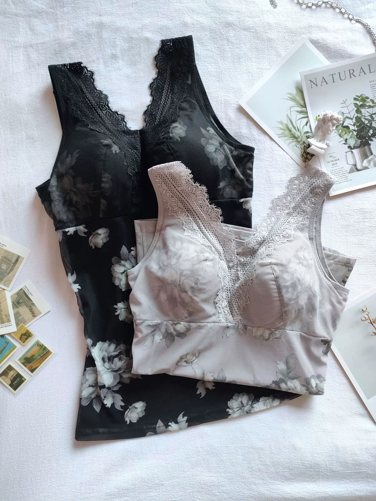 Summer thin corrective bodysuit, supporting wireless bra, waist belt, vest, size