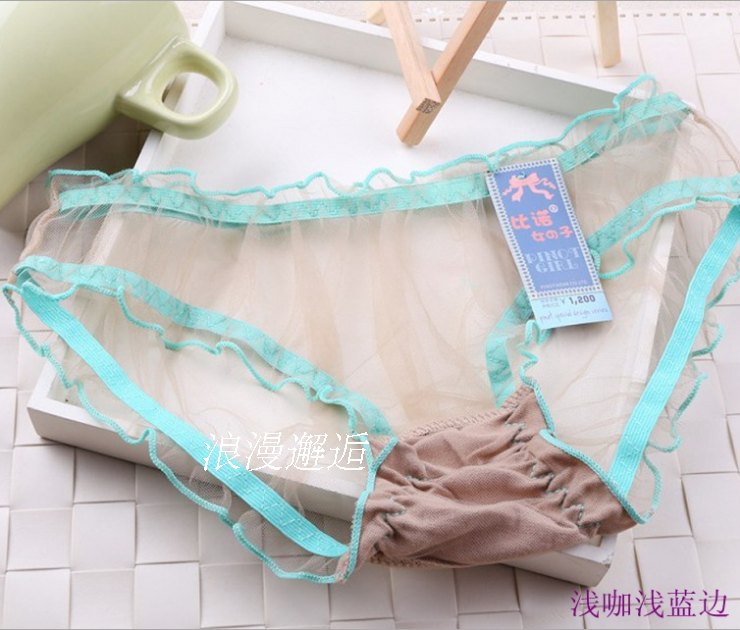 Đồ lót gợi cảm lưới công cộng phụ nữ eo thấp tiếp xúc với tóc cám dỗ cô gái siêu mỏng đồ lót ren trong suốt tập tin cotton kích thước lớn đồ lót đúc su