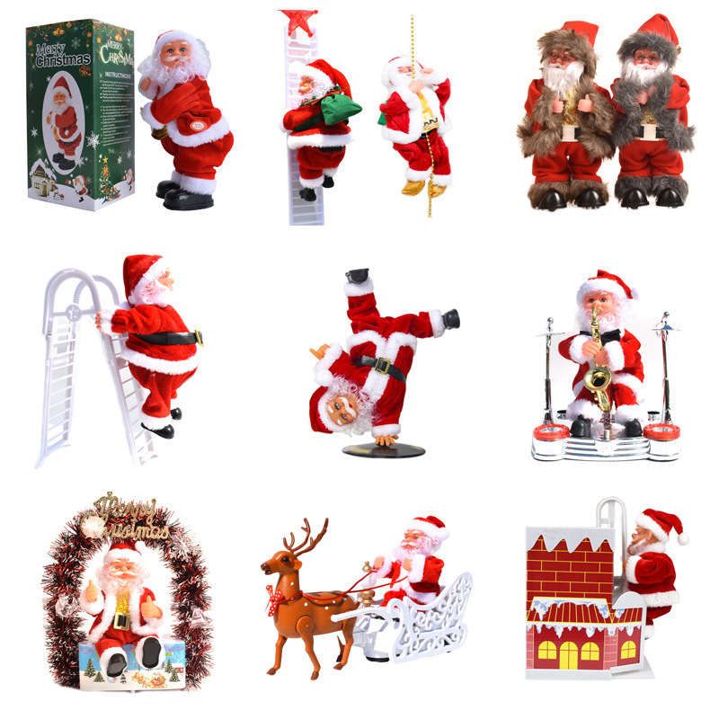 Christmas gifts new Santa Claus doll toys decoration decoration music electric dolls children's creative gifts