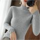 20 new autumn and winter new half turtleneck slim sweater women's pullover cashmere sweater with long sleeves and tight inner layer