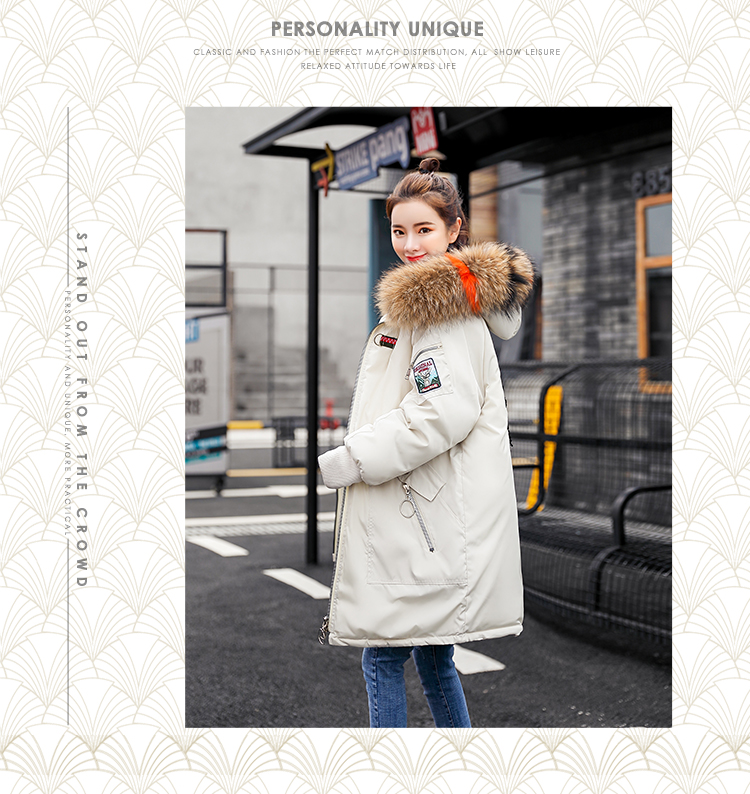 Quần áo cotton chống mùa nữ dài phiên bản Hàn Quốc áo khoác cotton độn ấm cổ áo lông thú lớn 2018 áo cotton mới nữ thủy triều áo phao thân dài nữ đẹp