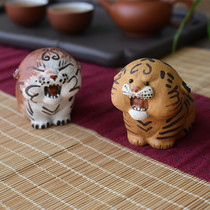 Purple Sand Tiger Tiger Raw Wei Cartoon Small Cute Tiger Zodiac Tiger Sculpted Tea Pamper Tea Pan Swing Piece Tea Water Can Be Raised