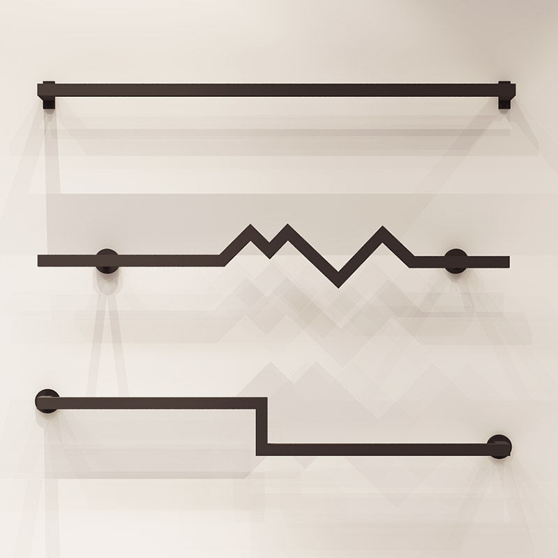 Special clothing store display rack wall hanging on the wall men's and women's clothing store hanging clothes bar hanging hanger personality fashion black