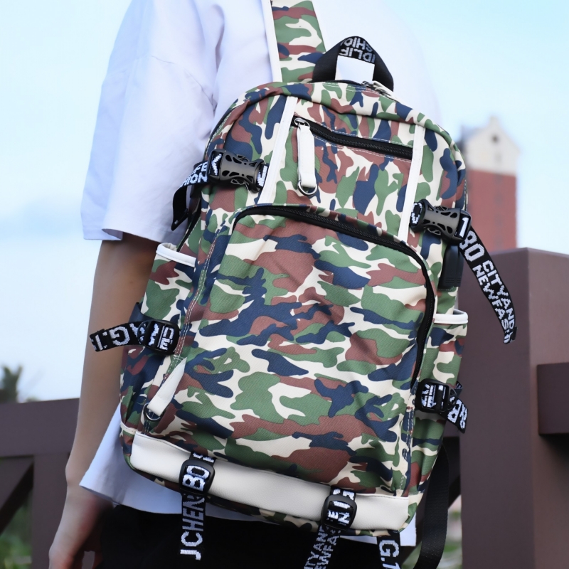 Double Shoulder Bag Men's Han Version College Student Computer Backpack Campus Personality Junior High School Students school Schoolboy High School European and American Trend 