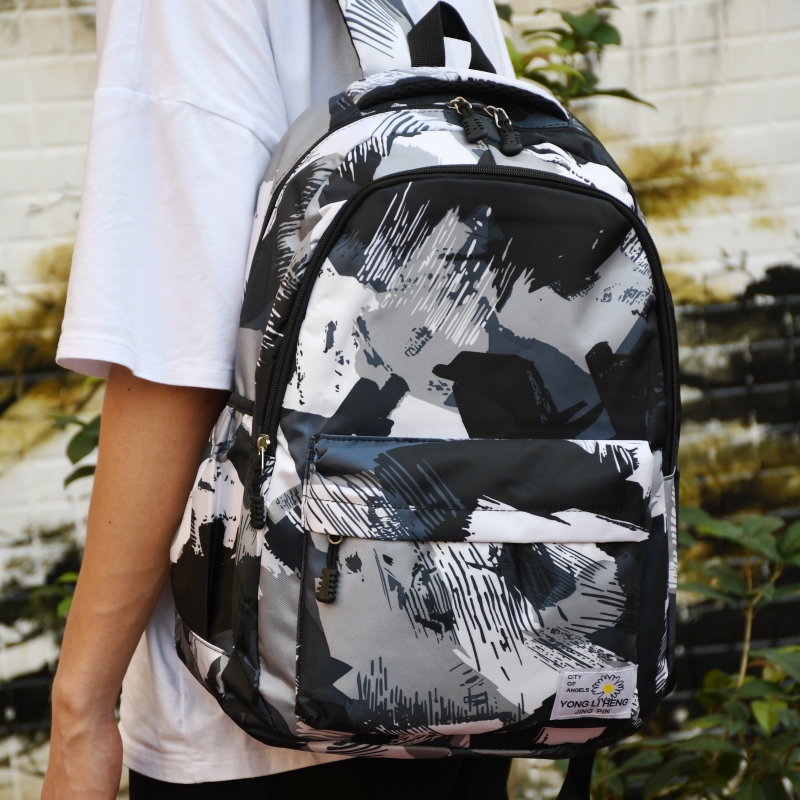 School bag male high school student small backpack female backpack college student junior high school personality trend canvas large-capacity travel bag