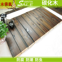 Balcony surface carbonized wooden floor courtyard anticorrosive wood floor courtyard anticorrosive wood floor fence wall wooden square wood strip