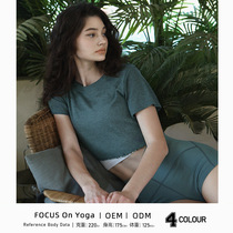 2024 spring and summer new European and American yoga wear short-sleeved fitness tops T-shirt short high-waisted breathable running training clothes