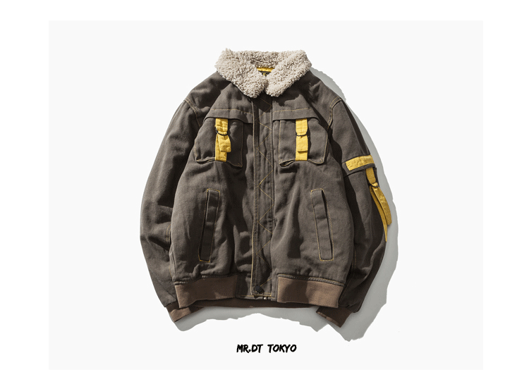 Mùa đông nam ve áo dày lông cừu cộng với áo nhung nhung phong cách Harajuku vài chiếc quần áo dụng cụ cotton couple tx áo đôi