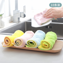 10 strips of fine fiber double-sided absorbent rag thickened without falling hair not stained with oil dishwashcloth Home Housekeeping cleaning