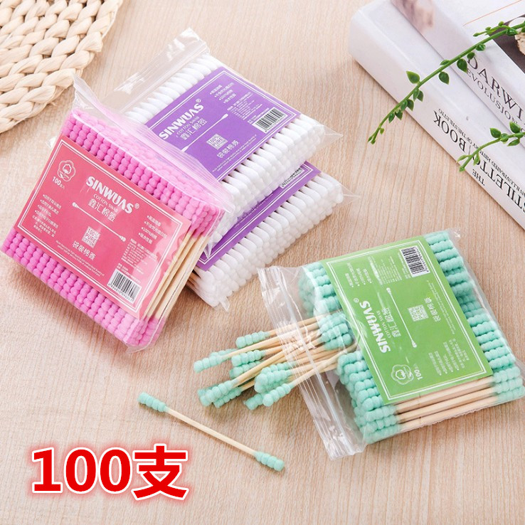 Double-headed wooden stick hygienic cotton swab ear ear cotton swab makeup cotton swab makeup remover makeup sanitary cotton stick cotton stick