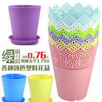 Simple candy color plastic flowerpot in office mini desktop potted plant kindergarten tree planting festival activities