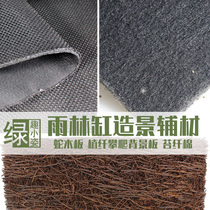 Cotton plant snake wood moss growth climbing epiphytic plants water and land tank rainforest tank landscape material background board wall