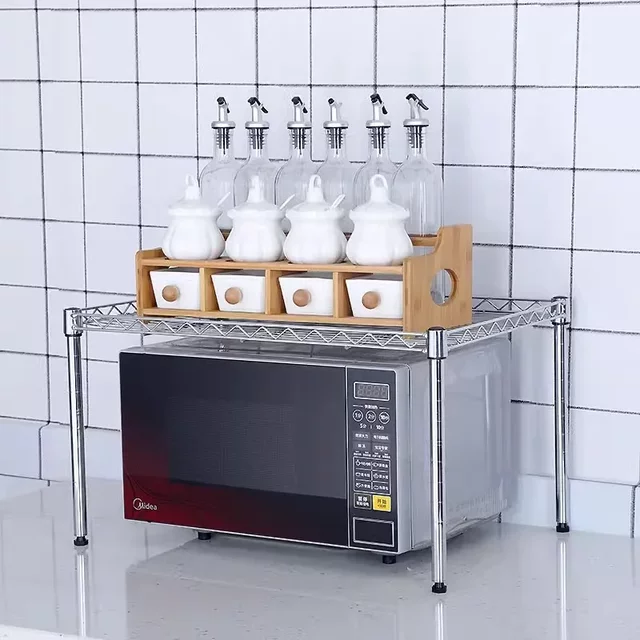Microwave oven rack carbon steel height adjustable