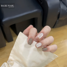 Da Xi Live Network Celebrity Exclusive Cat Eye Nail Patch Nail Wearing Style Showing White Short Style, Elegant and Simple 36