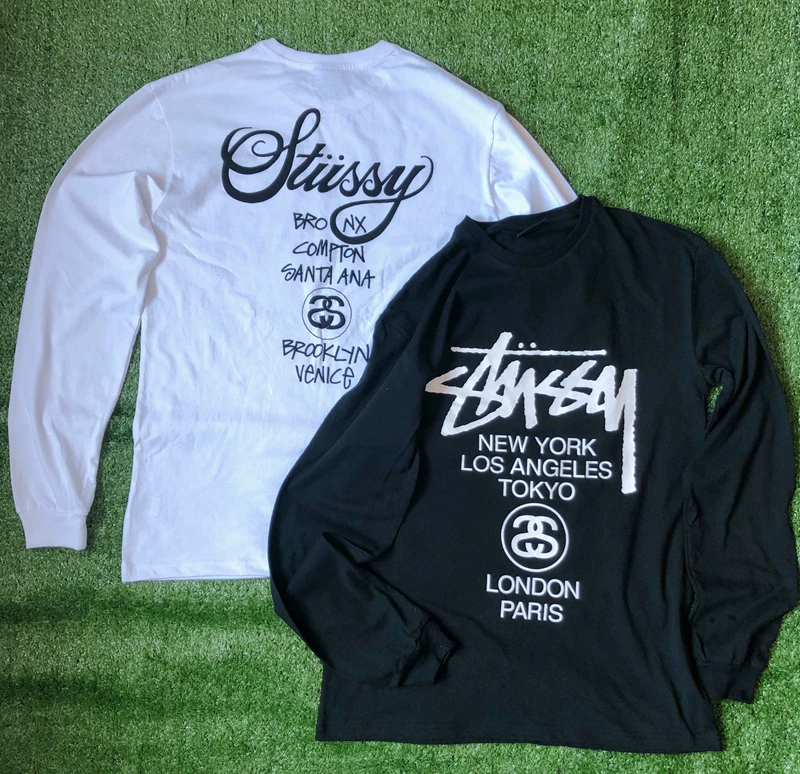 Meichao SS Australian version of male long -sleeved Tee black and white world patrol classic series