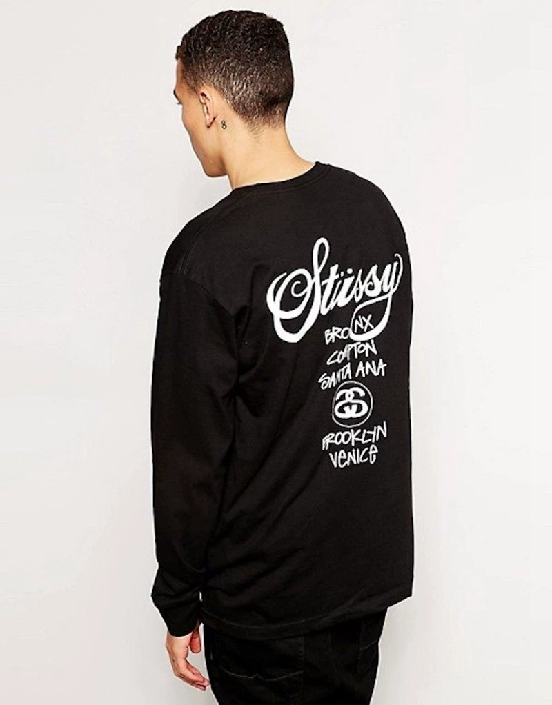 Meichao SS Australian version of male long -sleeved Tee black and white world patrol classic series