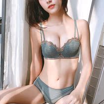Underwear womens small breasts show big gathering no steel ring flat chest special bra sexy temptation hot lace panties set