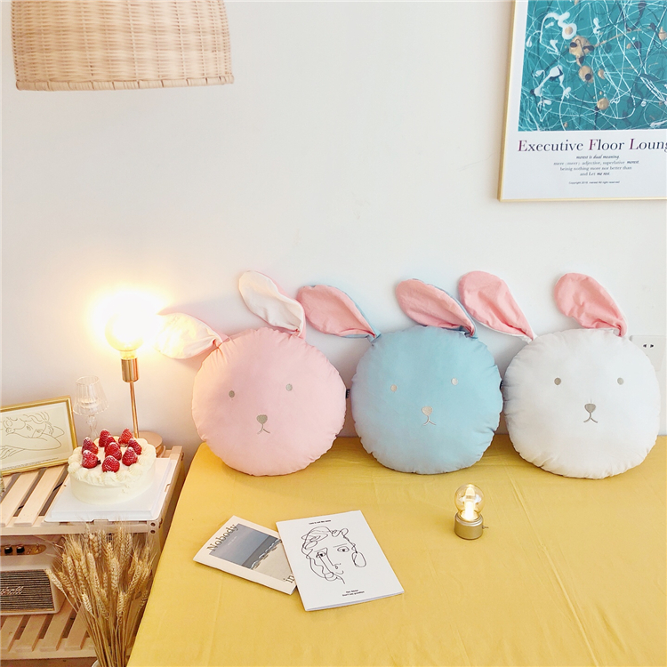 Phim hoạt hình cô gái trái tim tai thỏ in net đỏ gối giường đệm đệm sofa phòng ngủ dễ thương gối - Trở lại đệm / Bolsters gối mền 2 trong 1