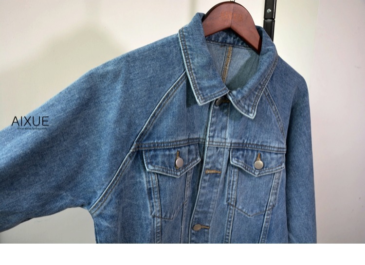 18春秋干净简约宽松原色牛仔外套韩版学生bf帅