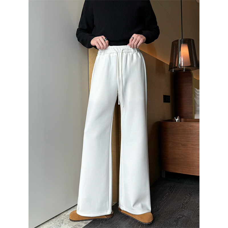 Lhhomme High-Quality White Flared Casual Pants Versatile Cleanfit Simple Slimming Leg-Lengthening Sweatpants Lhhomme High-Quality White Flared Casual Pants Versatile Cleanfit Simple Slimming Leg-Lengthening Sweatpants