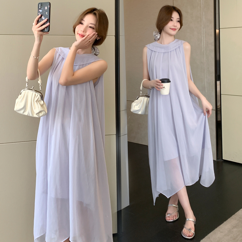 Stylish and Elegant Maternity Wear That Doesn'T Show Pregnancy, New Summer Fashion, Gentle Style Maternity Dress, French-Style Long Dress for Pregnancy