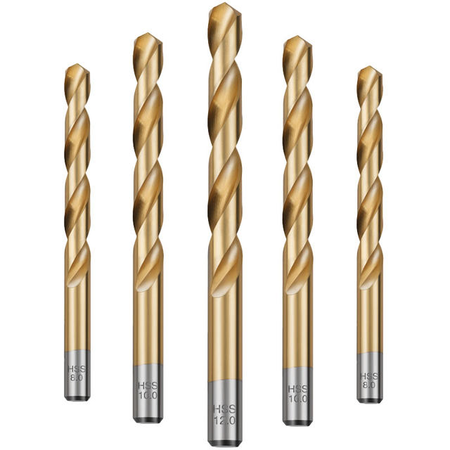 Titanium-coated high-speed twist drill bit lengthened stainless steel metal metal aluminium alloy drill bit 1-12mm ເພື່ອເປີດຮູ