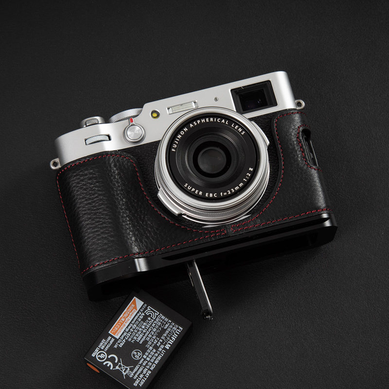 Micromonocular Camera Camera Bag Fuji X100V Camera Foreskin Sheath Protective Sheath Leather Base Cow Leather Quick Fit Board