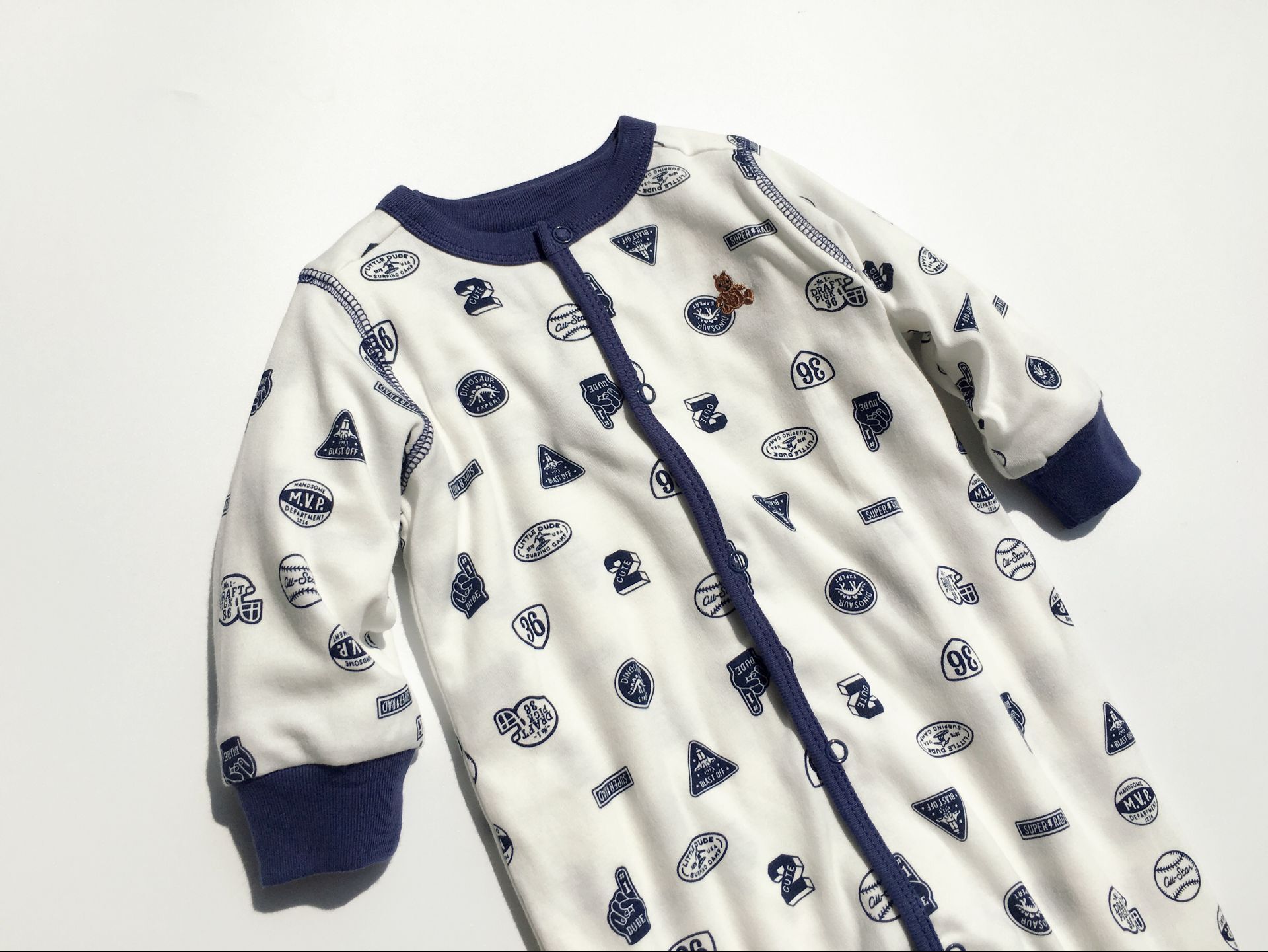 Xuất khẩu quần áo trẻ em đôi cotton bé đồ ngủ chạm đáy quần áo trẻ em quần áo romper bodysuit cotton cho bé