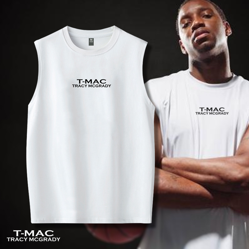 T-Mac New Basketball Sports Sleeveless Personalized Pure Cotton T-Shirt Large Size Loose Breathable Fashionable Fitness Vest T-Mac New Basketball Sports Sleeveless Personalized Pure Cotton T-Shirt Large Size Loose Breathable Fashionable Fitness Vest