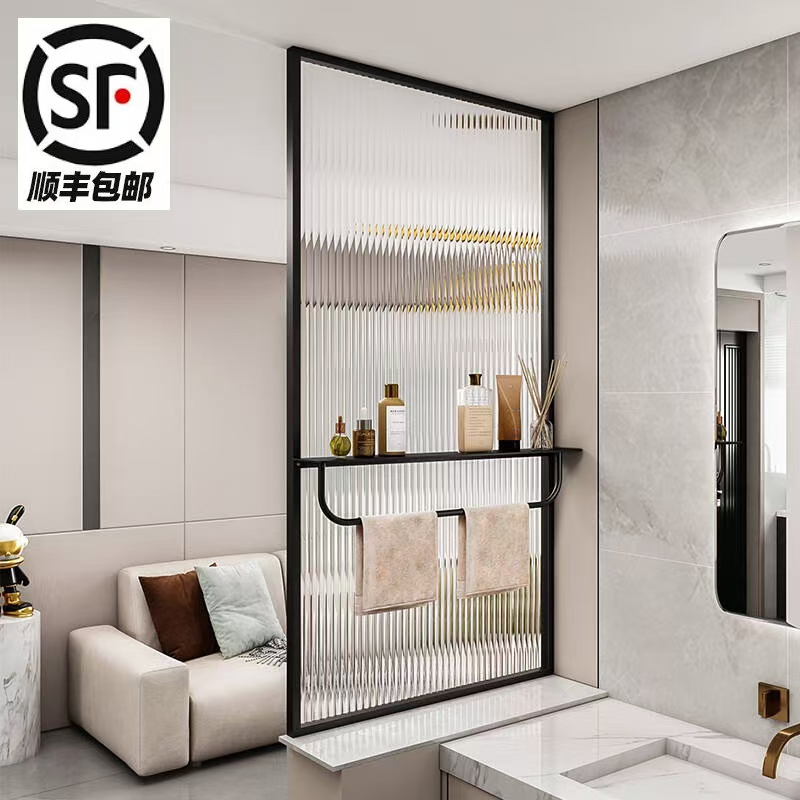 Minimalist Modern Changhong Glass Bathroom Half-Wall Screen Cabinet Entryway Living Room Dry Area Washstand Storage Shelf Partition Minimalist Modern Changhong Glass Bathroom Half-Wall Screen Cabinet Entryway Living Room Dry Area Washstand Storage Shelf Partition