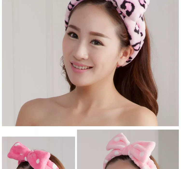 Hairband nữ lưới mặt đỏ rửa tóc hoop dễ thương nữ sinh trang điểm mặt nạ gói khăn trùm đầu chống trượt áp lực tóc Phụ kiện tóc Hàn Quốc - Kerchief / Earflap