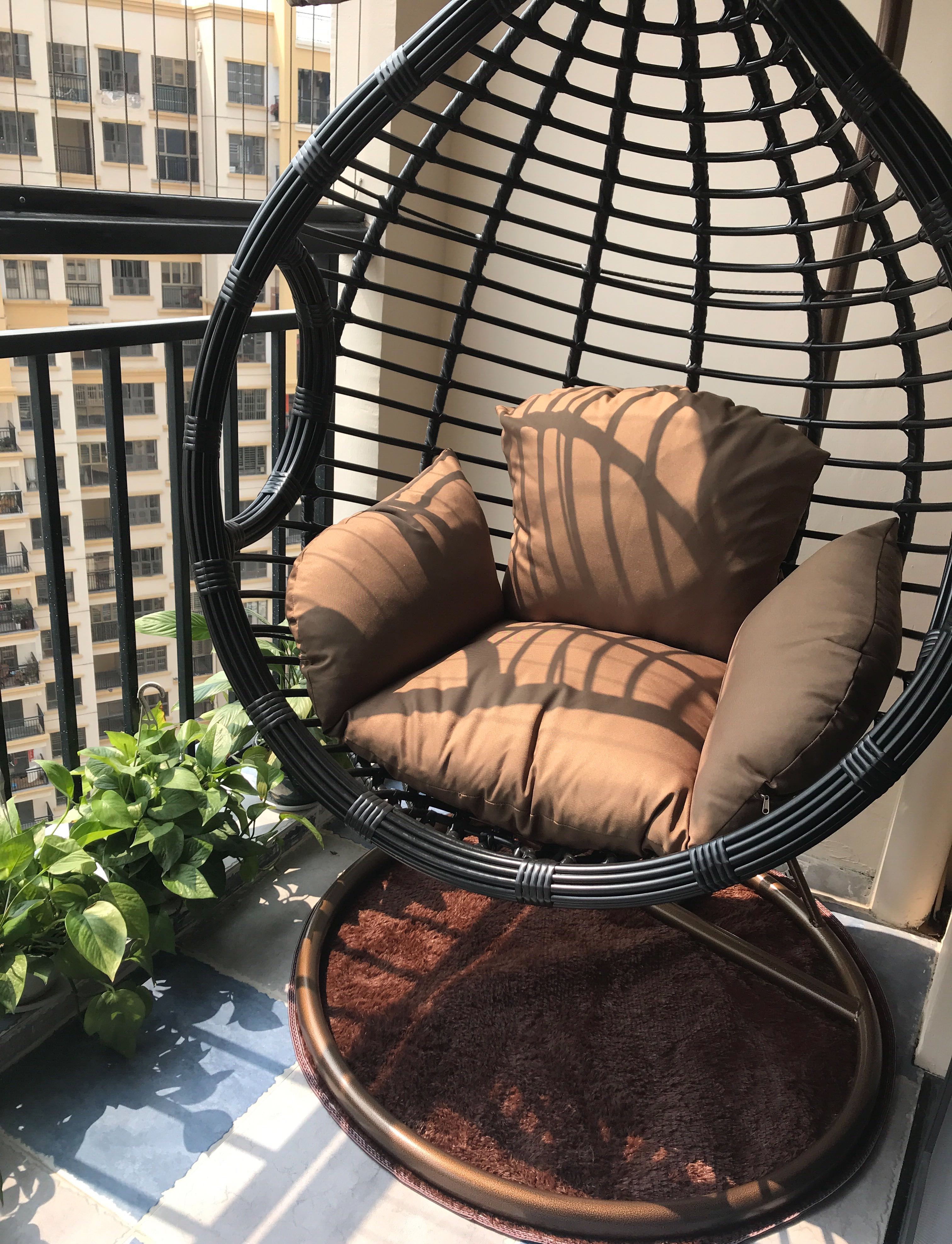 Rocking chair Single double thick rattan basket hanging chair Indoor swing Rattan chair Nordic Balcony Outdoor home cradle hanging bed
